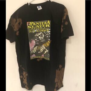 Vintage POSTER PANTERA & SLAYER BLEACHED SHIRT SIZE XL